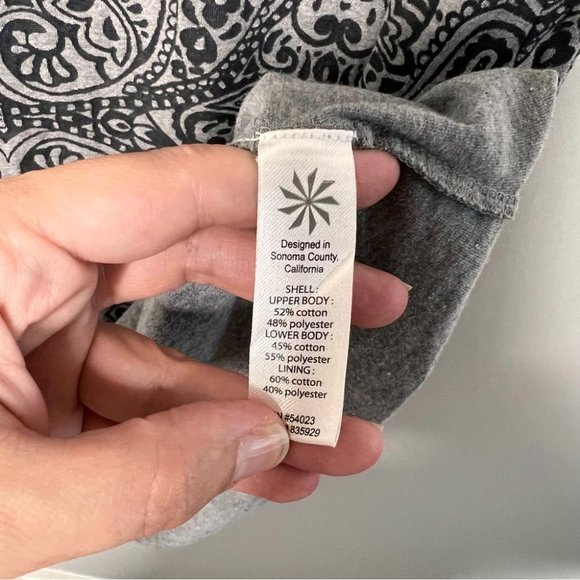 Athleta Womens Size Large Grey Dhara Paisley Double Layer Burnout Dress Casual - Picture 7 of 8